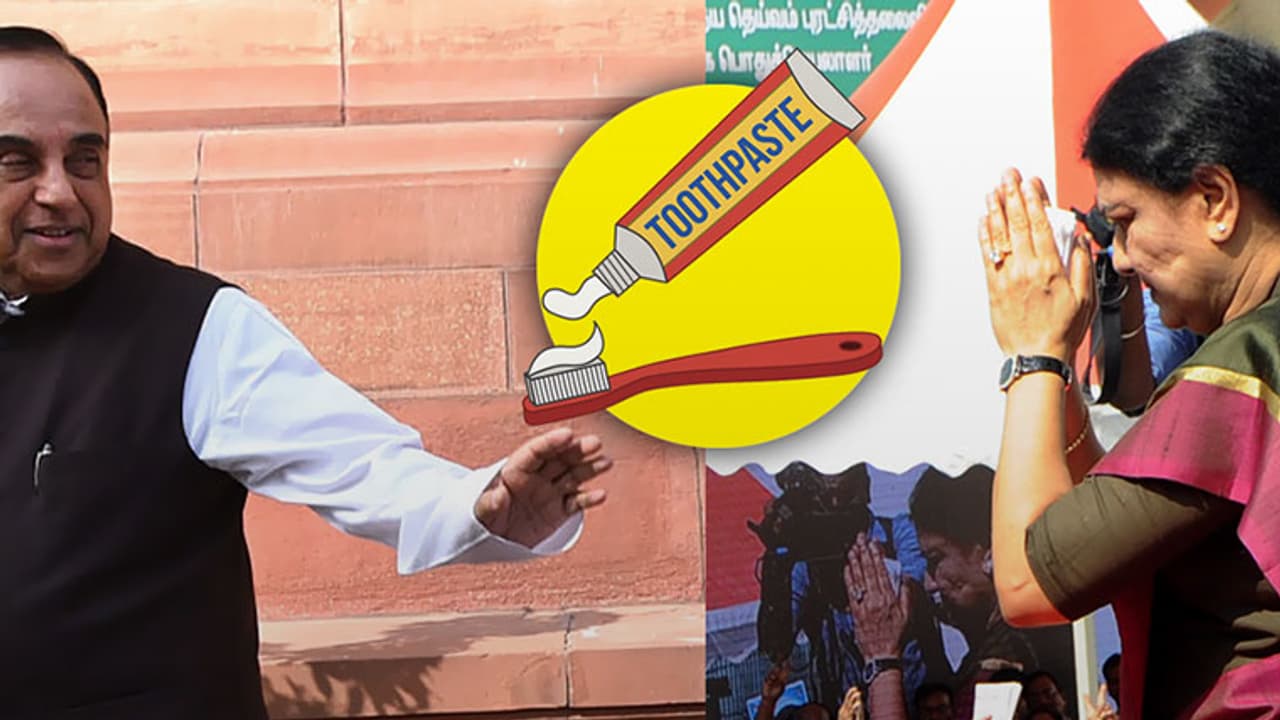 Don't put toothpaste back in tube, let Sasikala be CM: Subramanian Swamy Don't put toothpaste back in tube, let Sasikala be CM: Subramanian Swamy