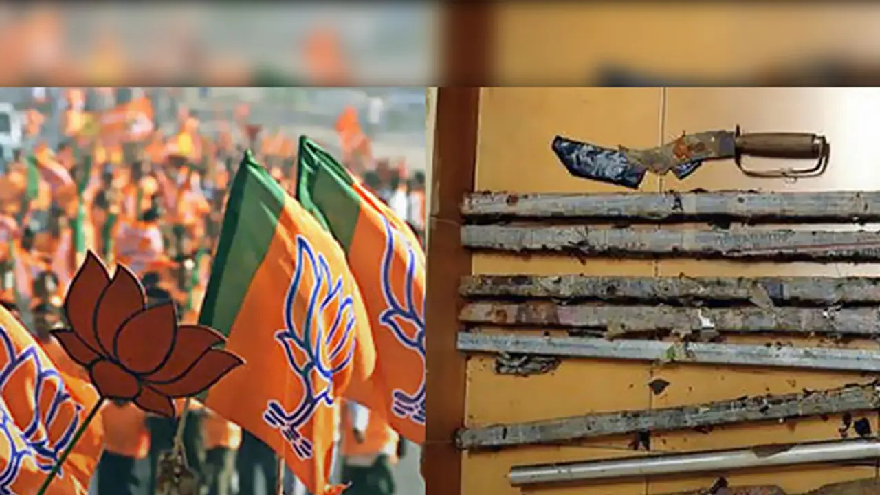 ಬಿಜೆಪಿ ಕಚೇರಿಯಲ್ಲಿ ಮಾರಕಾಸ್ತ್ರಗಳು ಪತ್ತೆ!