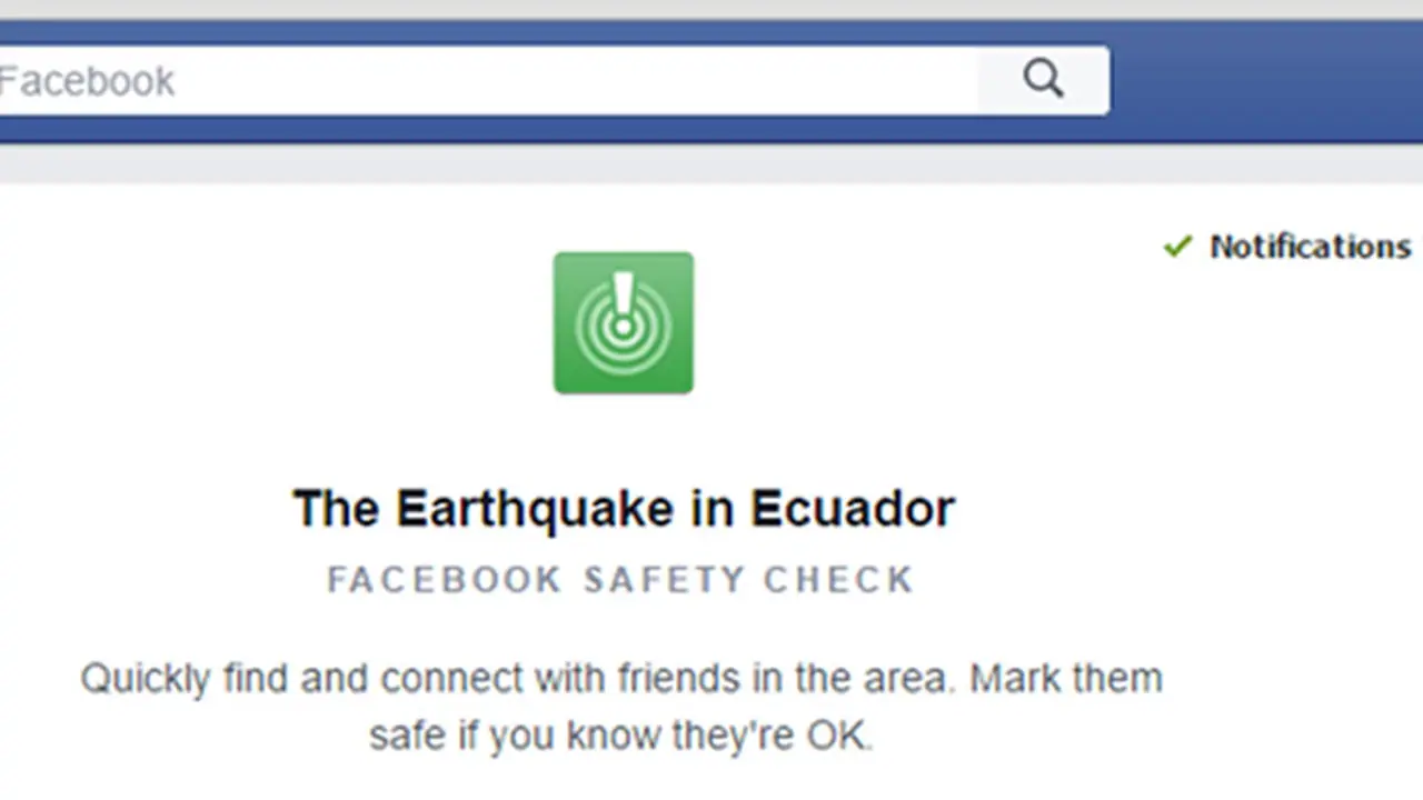 Ecuador earthquake induces Facebook Safety Check activation Ecuador earthquake induces Facebook Safety Check activation