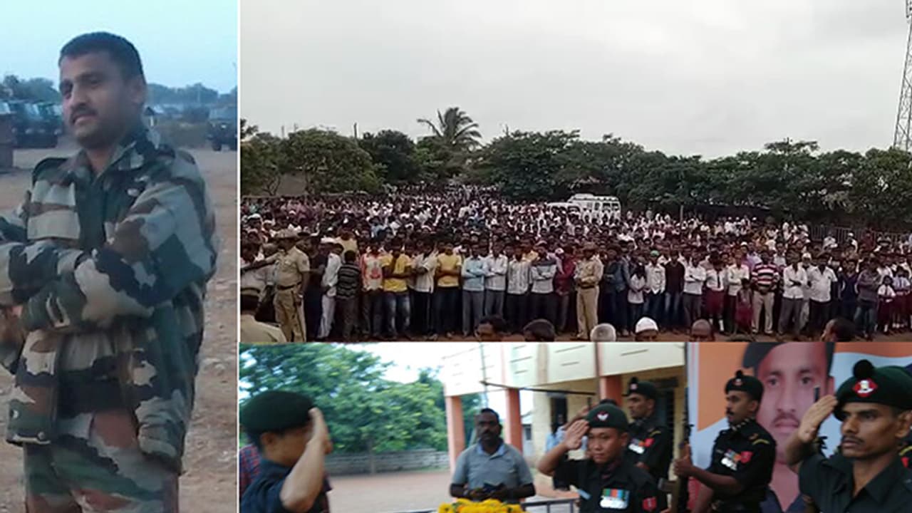 ಚಿಕ್ಕೋಡಿಯಲ್ಲಿ ಮೃತ ಯೋಧ ಬಸವರಾಜ್ ಗುರುಸಿದ್ದಪ್ಪನ ಅಂತ್ಯಕ್ರಿಯೆ