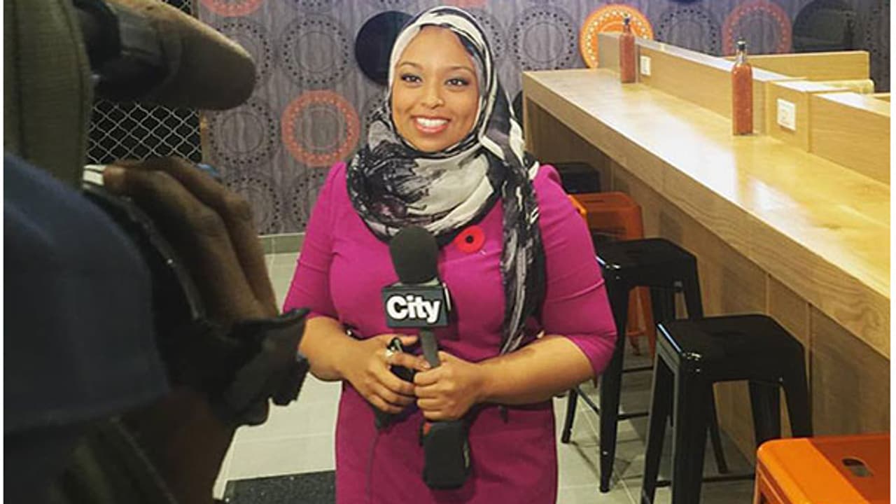 Hijab wearing TV anchor, a first for Canada Hijab wearing TV anchor, a first for Canada