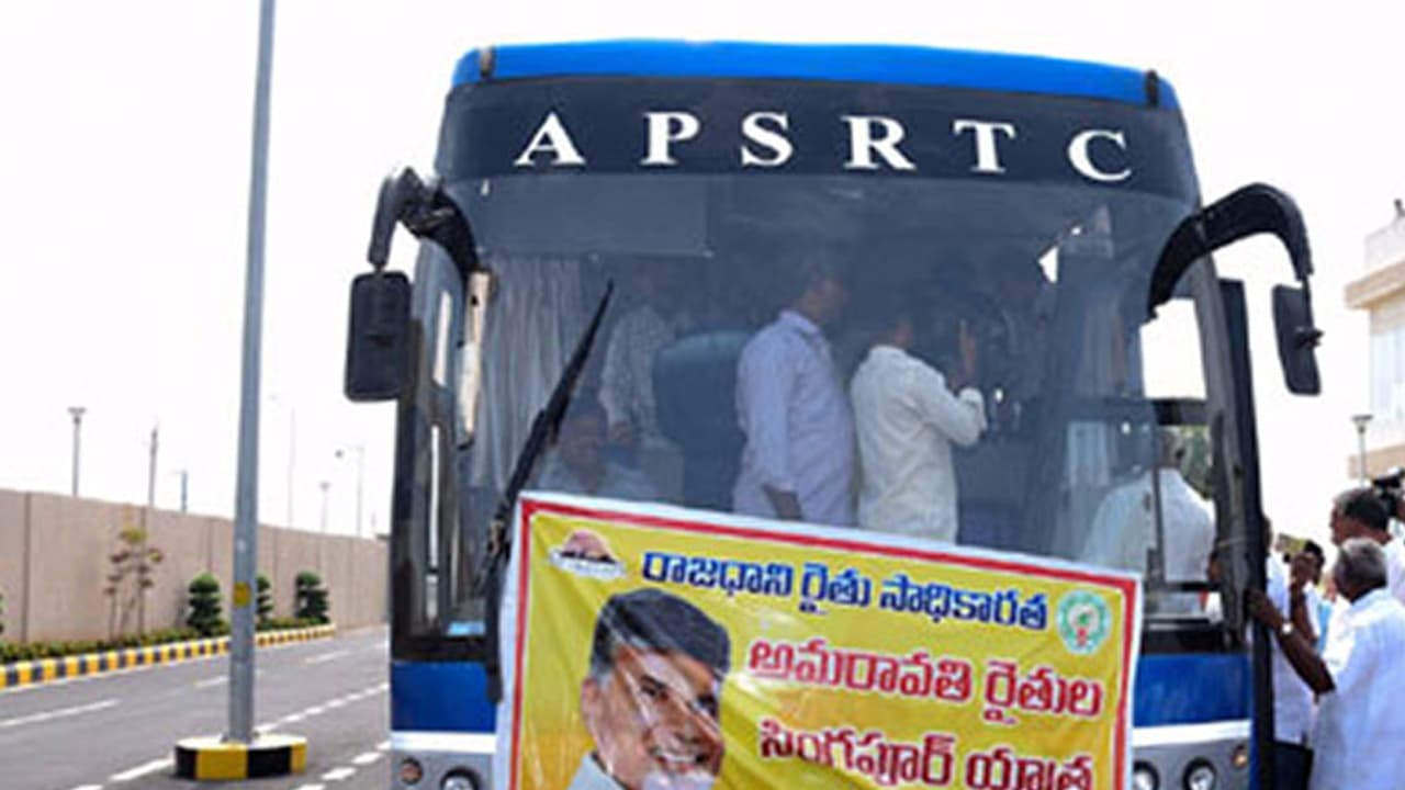 First batch of 35 Amaravathi farmers leave for Singapore First batch of 35 Amaravathi farmers leave for Singapore