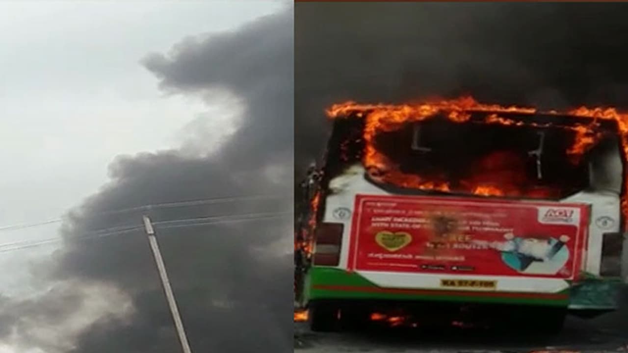 Watch: Bus with 50 students catches fire Watch: Bus with 50 students catches fire