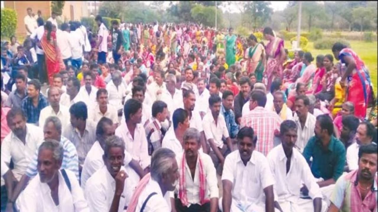 பணி நிரந்தரம் உள்ளிட்ட பல்வேறு கோரிக்கைகளை வலியுறுத்தி பண்ணை தொழிலாளர்கள் போராட்டம்... பணி நிரந்தரம் உள்ளிட்ட பல்வேறு கோரிக்கைகளை வலியுறுத்தி பண்ணை தொழிலாளர்கள் போராட்டம்...