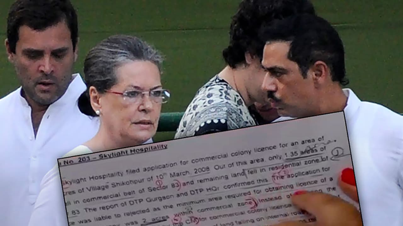Leaked report highlights Robert Vadra, Sonia Gandhi's role in 50 crore land scam: Republic TV Leaked report highlights Robert Vadra, Sonia Gandhi's role in 50 crore land scam: Republic TV