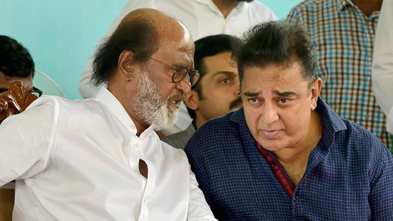 ರಜನಿಕಾಂತ್ , ಕಮಲ್ ಹಾಸನ್ ಒಂದೇ ವೇದಿಕೆಯಲ್ಲಿ ರಜನಿಕಾಂತ್ , ಕಮಲ್ ಹಾಸನ್ ಒಂದೇ ವೇದಿಕೆಯಲ್ಲಿ