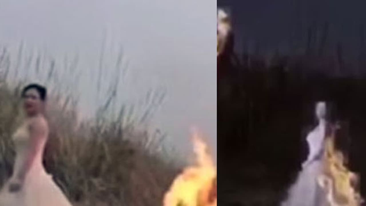 (ವಿಡಿಯೋ)ಅಬ್ಬಾ ಇದೆಂತಹ ಹುಚ್ಚು...? ಫೋಟೋಗಾಗಿ ಮದುಮಗಳ ಬಟ್ಟೆಗೇ ಬೆಂಕಿ...! ಮುಂದಾಗಿದ್ದೇನು? (ವಿಡಿಯೋ)ಅಬ್ಬಾ ಇದೆಂತಹ ಹುಚ್ಚು...? ಫೋಟೋಗಾಗಿ ಮದುಮಗಳ ಬಟ್ಟೆಗೇ ಬೆಂಕಿ...! ಮುಂದಾಗಿದ್ದೇನು?