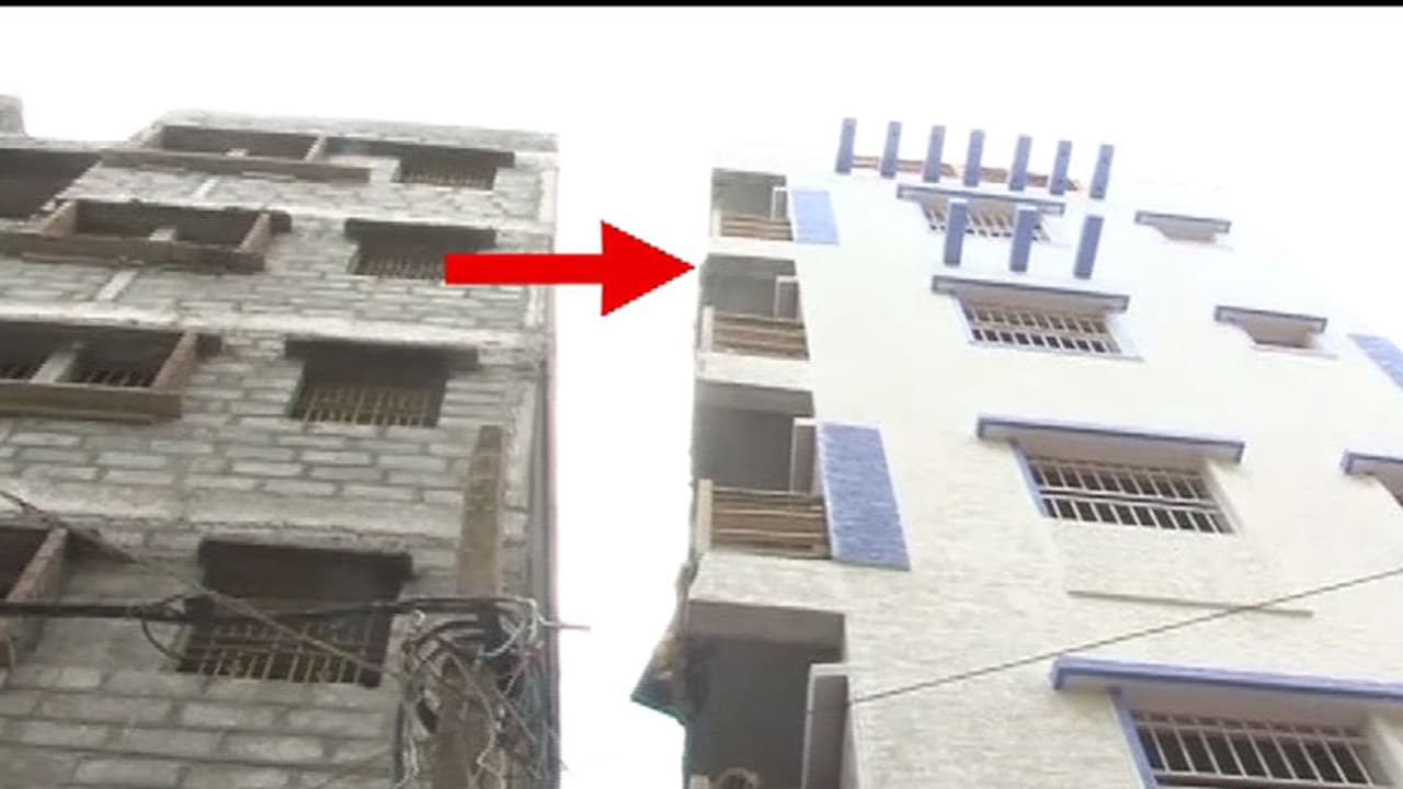 ಮಳೆಗೆ ವಾಲಿದ ಖಾಸಗಿ ಕಟ್ಟಡ; ಸ್ಥಳೀಯರಲ್ಲಿ ಆತಂಕ