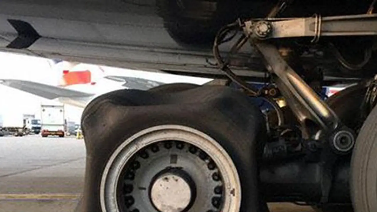 British Airways plane lands with a square tyre