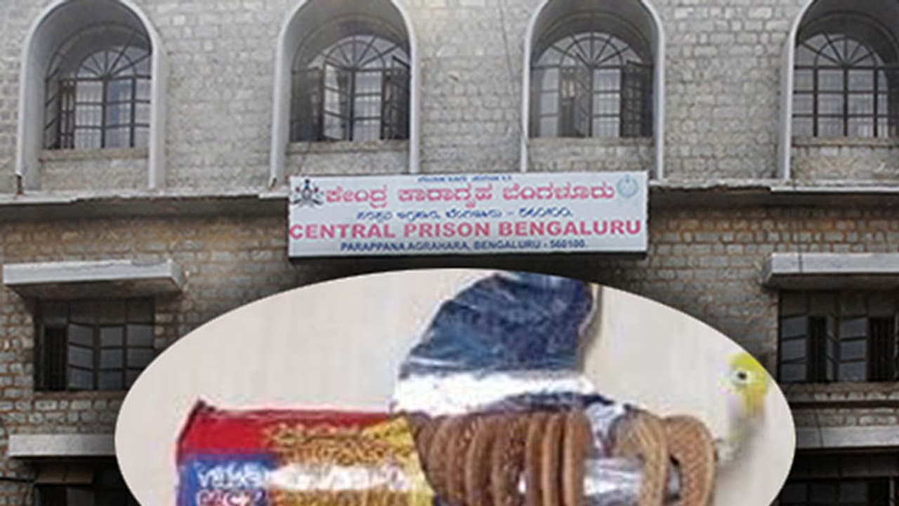 Ganja hidden in biscuit packet at Parappana Agrahara Ganja hidden in biscuit packet at Parappana Agrahara