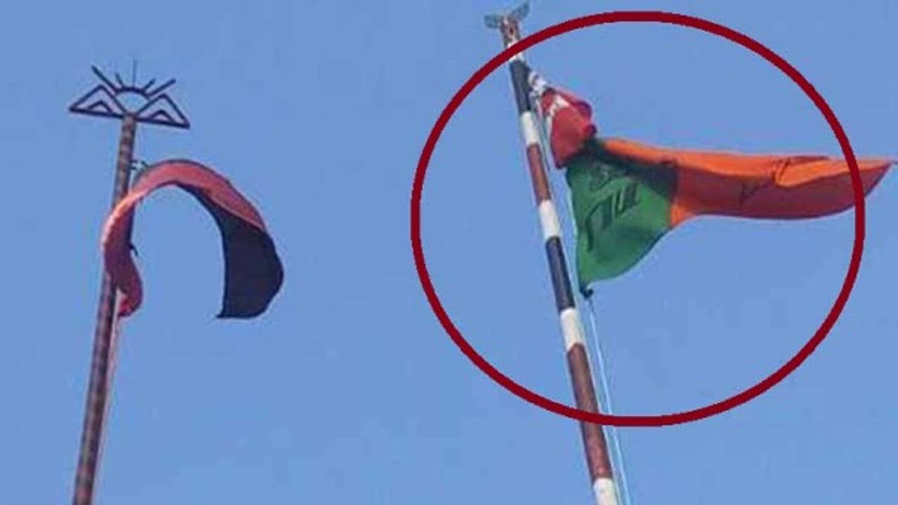 அதிமுக கொடி கம்பத்தில் பாஜக கொடி! பழனியில் பரபரப்பு அதிமுக கொடி கம்பத்தில் பாஜக கொடி! பழனியில் பரபரப்பு