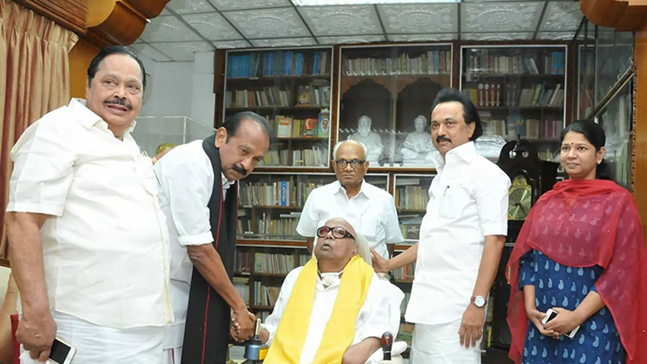 Vaiko meets DMK chief Karunanidhi: An alliance on the cards? Vaiko meets DMK chief Karunanidhi: An alliance on the cards?