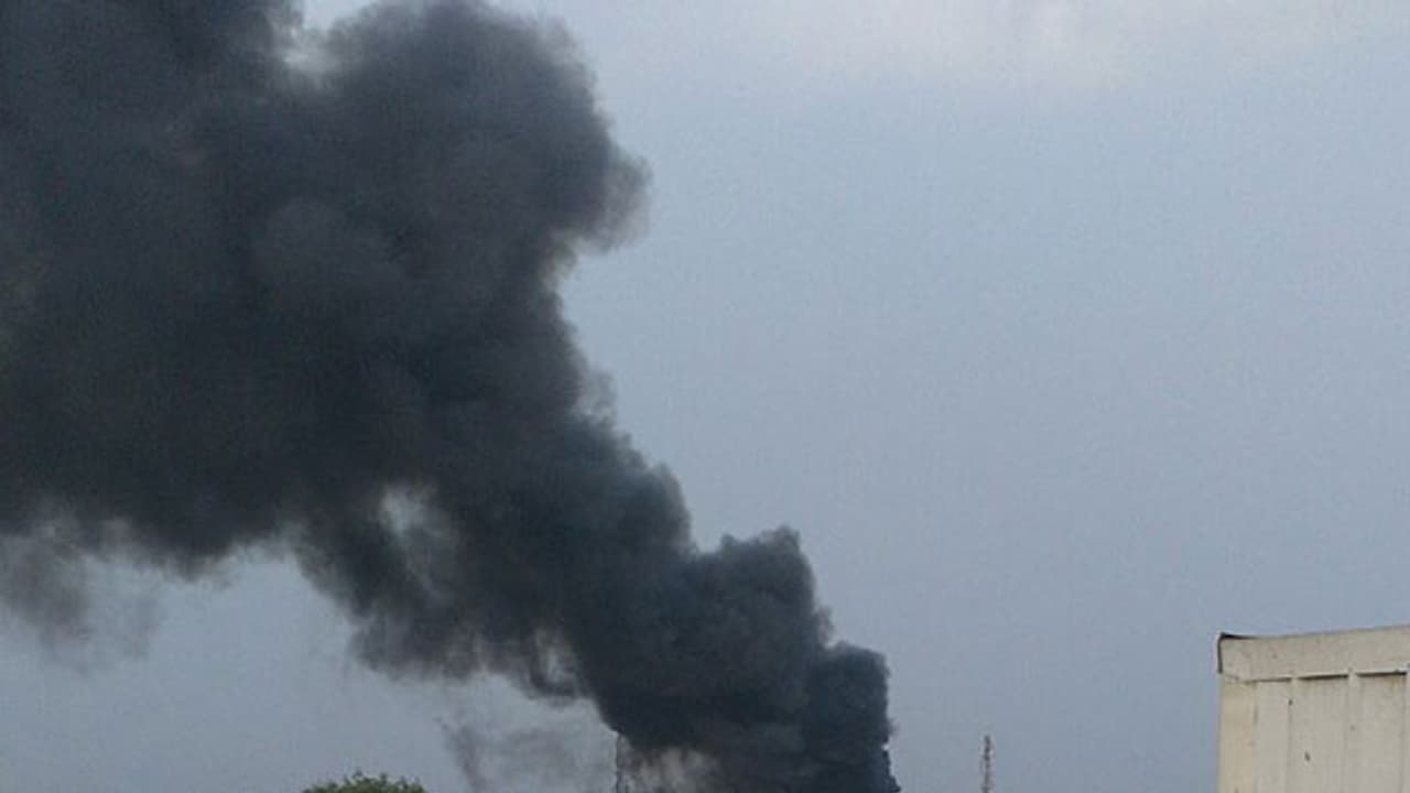 Massive fire at chemical industrial estate in Bengaluru Massive fire at chemical industrial estate in Bengaluru