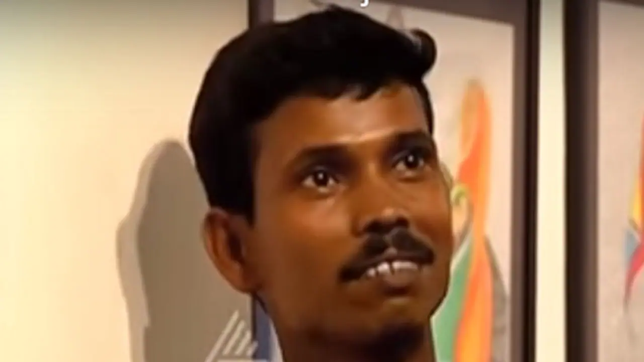 Migrant labourer paints a 'new world,' mostly in black and white Migrant labourer paints a 'new world,' mostly in black and white