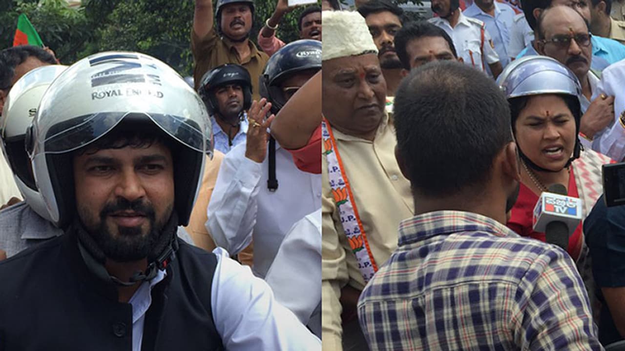 BJP leaders defy police order, face arrests but determined to hold Mangaluru chalo BJP leaders defy police order, face arrests but determined to hold Mangaluru chalo