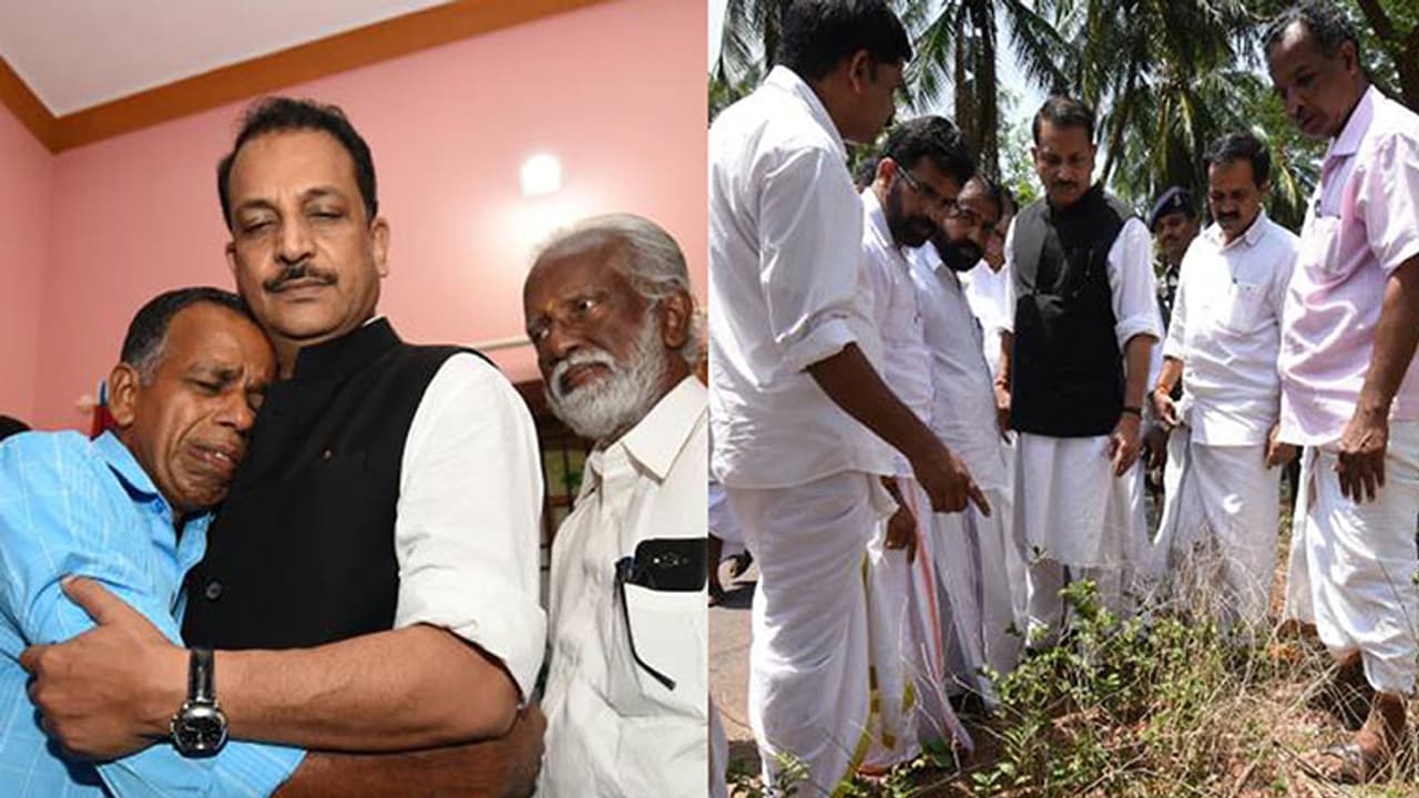 RSS man's murder: Union minister Rudy visits slain activist's house in Kannur RSS man's murder: Union minister Rudy visits slain activist's house in Kannur