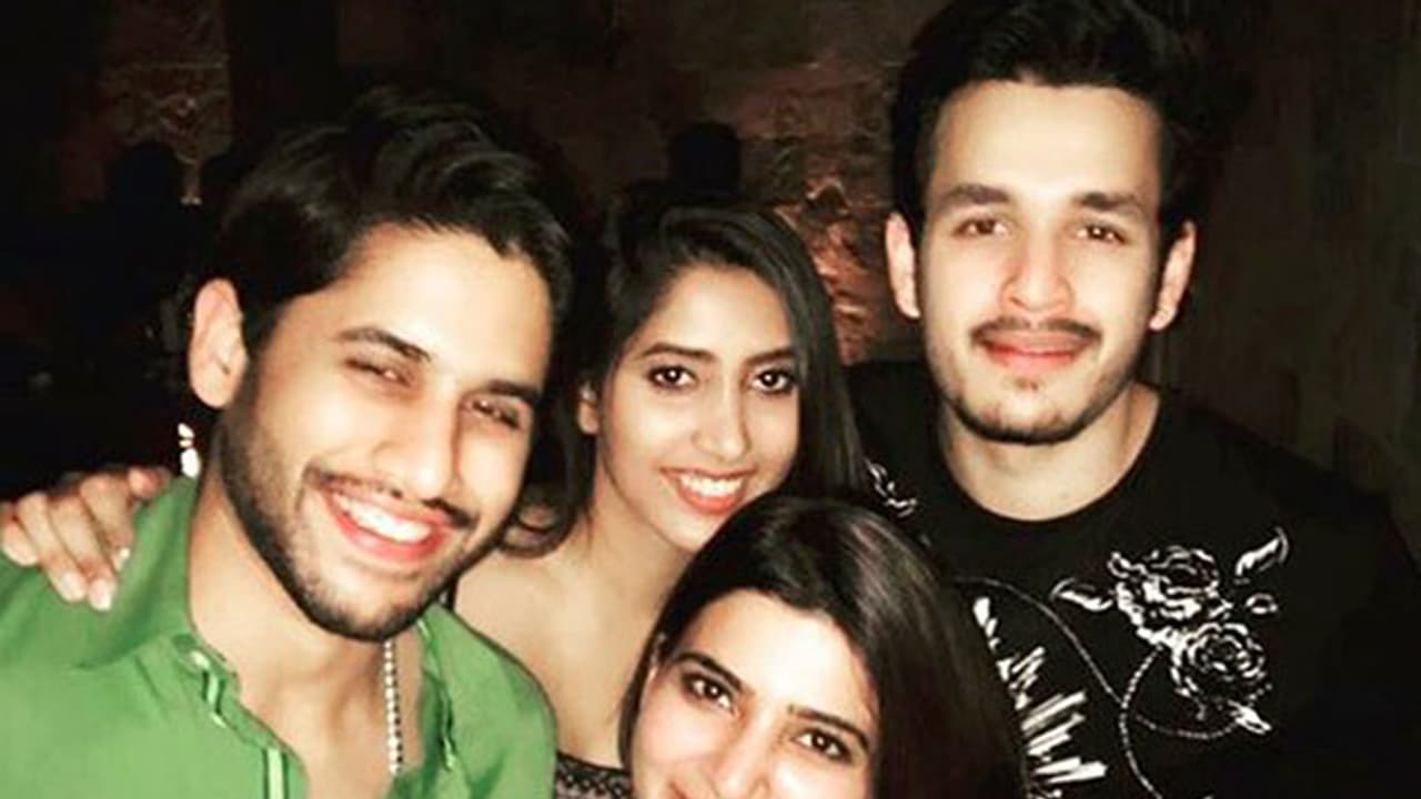 Naga Chaitanya, Samantha, Akhil and Shriya's double date