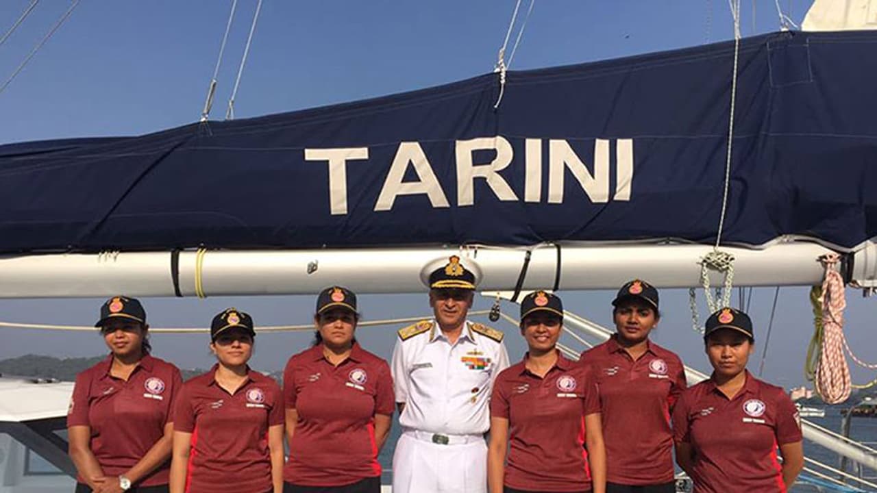 Historic day for the country: INSV Tarini, 6 women crew members set sail to circumnavigate the globe Historic day for the country: INSV Tarini, 6 women crew members set sail to circumnavigate the globe