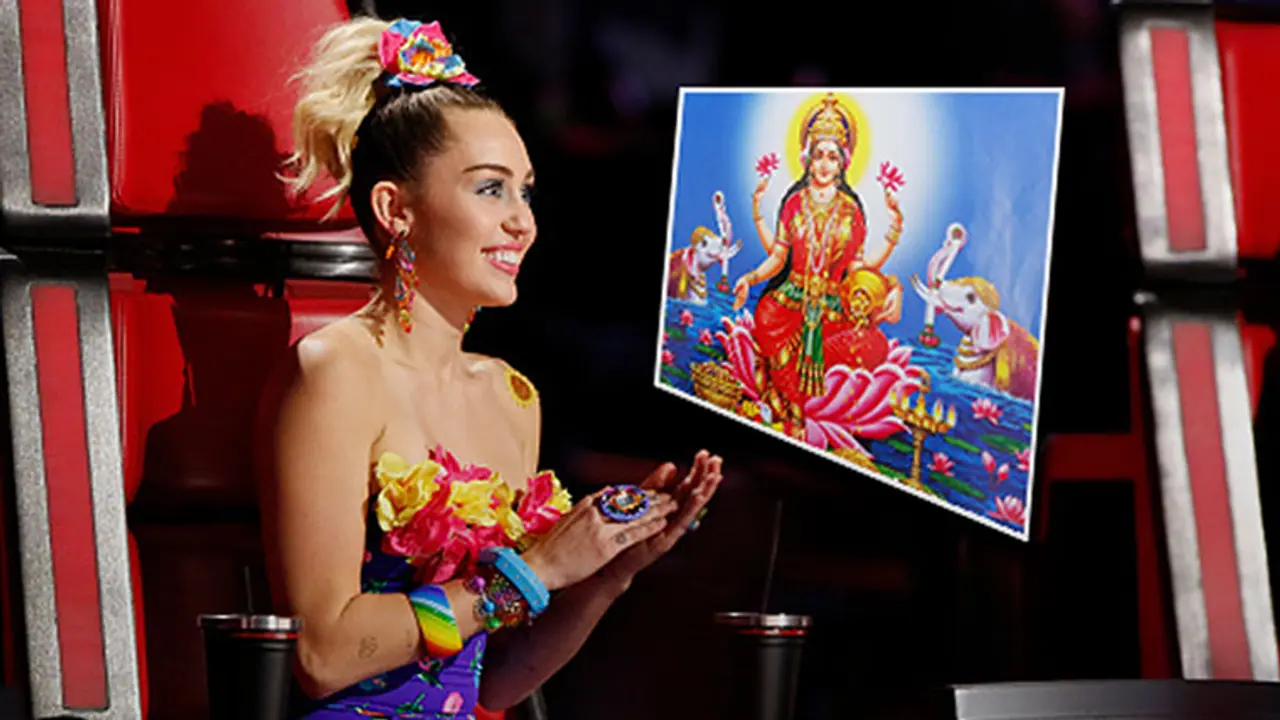 In Pics: Singer Miley Cyrus performs Lakshmi Puja In Pics: Singer Miley Cyrus performs Lakshmi Puja