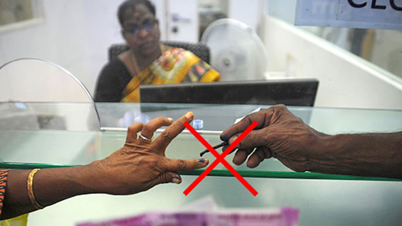 Centre asked not to use ink in banks Centre asked not to use ink in banks