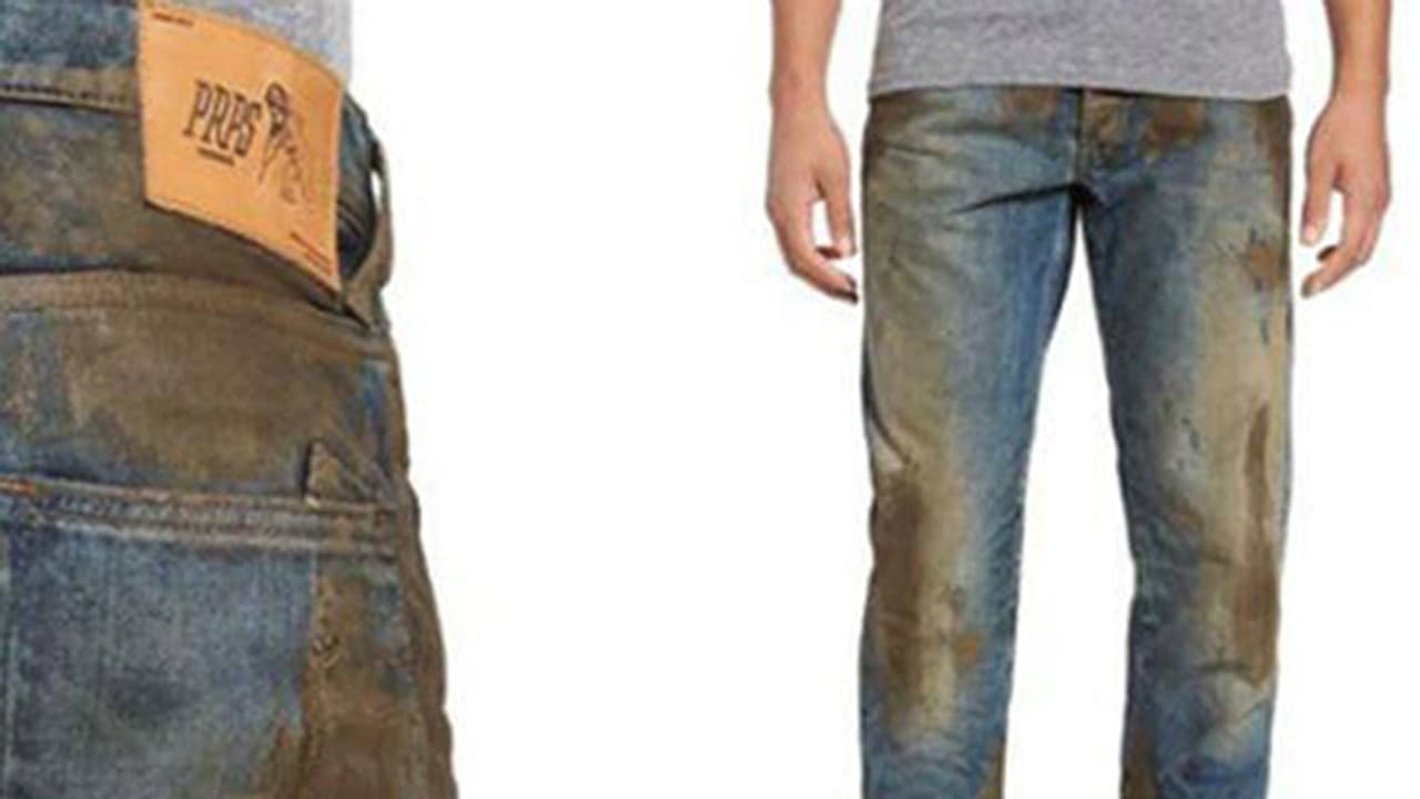 This pair of muddy jeans wants you to believe men work very hard This pair of muddy jeans wants you to believe men work very hard