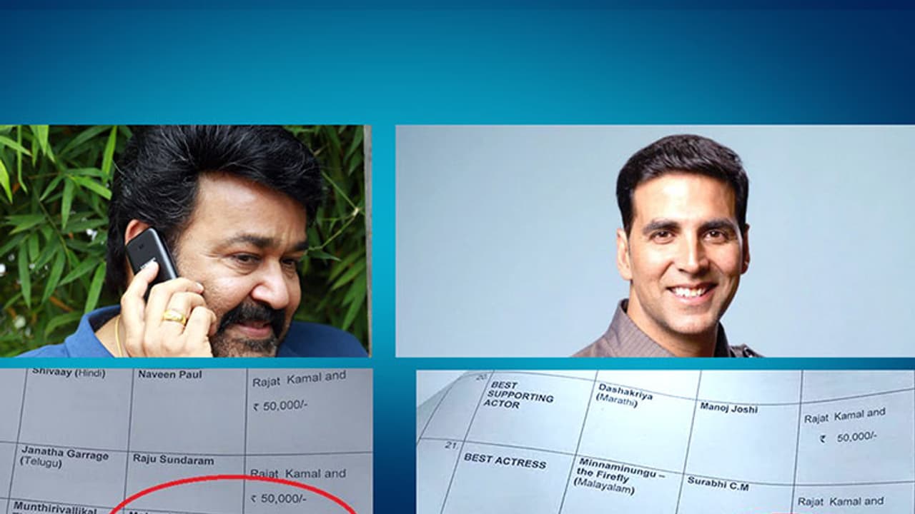 National Film Award: Akshay bags ₹50,000 while Mohanlal gets ₹2 lakh National Film Award: Akshay bags ₹50,000 while Mohanlal gets ₹2 lakh