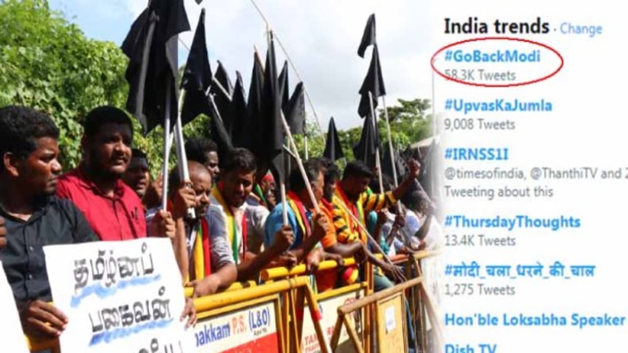 மோடிக்கு கடும் எதிர்ப்பு…. ….. அகில இந்திய அளவில் ட்ரெண்டான Go Back Modi ஹேஷ்டேக்!! மோடிக்கு கடும் எதிர்ப்பு…. ….. அகில இந்திய அளவில் ட்ரெண்டான Go Back Modi ஹேஷ்டேக்!!