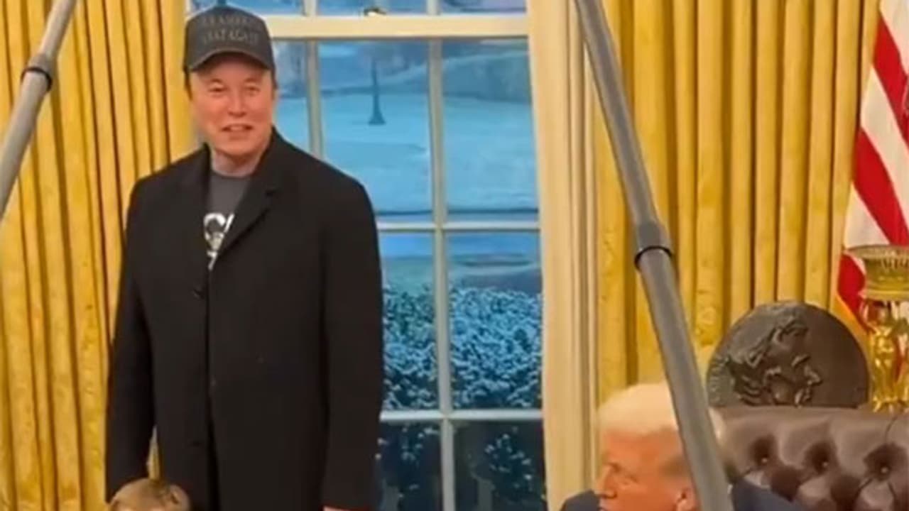 Elon Musk and son X join US President Trump as he signs order to cut federal workforce