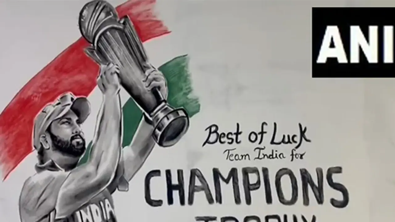 IND vs NZ, CT 2025 final: UP artist creates jaw dropping wall painting of Rohit Sharma lifting trophy (WATCH)