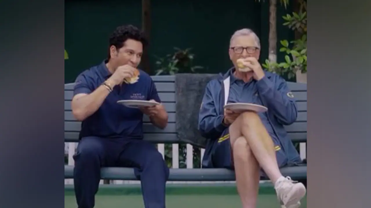 'Snack break before we get to work': Bill Gates enjoys vada pav with Sachin Tendulkar; internet drools (WATCH)