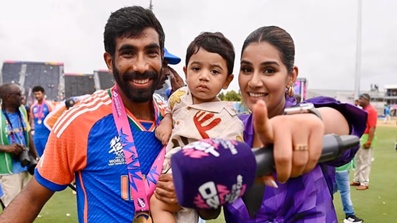 Jasprit Bumrah Angad and Sanjana Ganesan (Photo: Sanjana Ganesan/Instagram) Jasprit Bumrah Angad and Sanjana Ganesan (Photo: Sanjana Ganesan/Instagram)