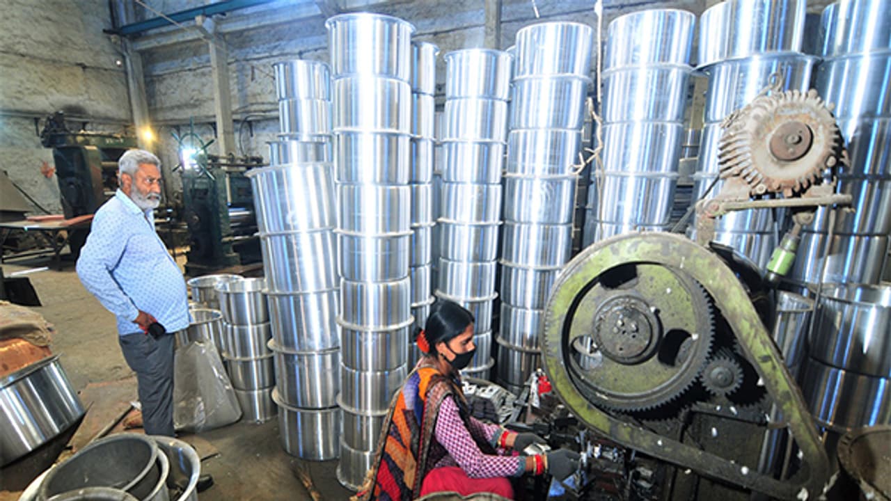 A utensil manufacturing MSME unit in Jammu &amp; Kashmir. (File Photo/ANI)