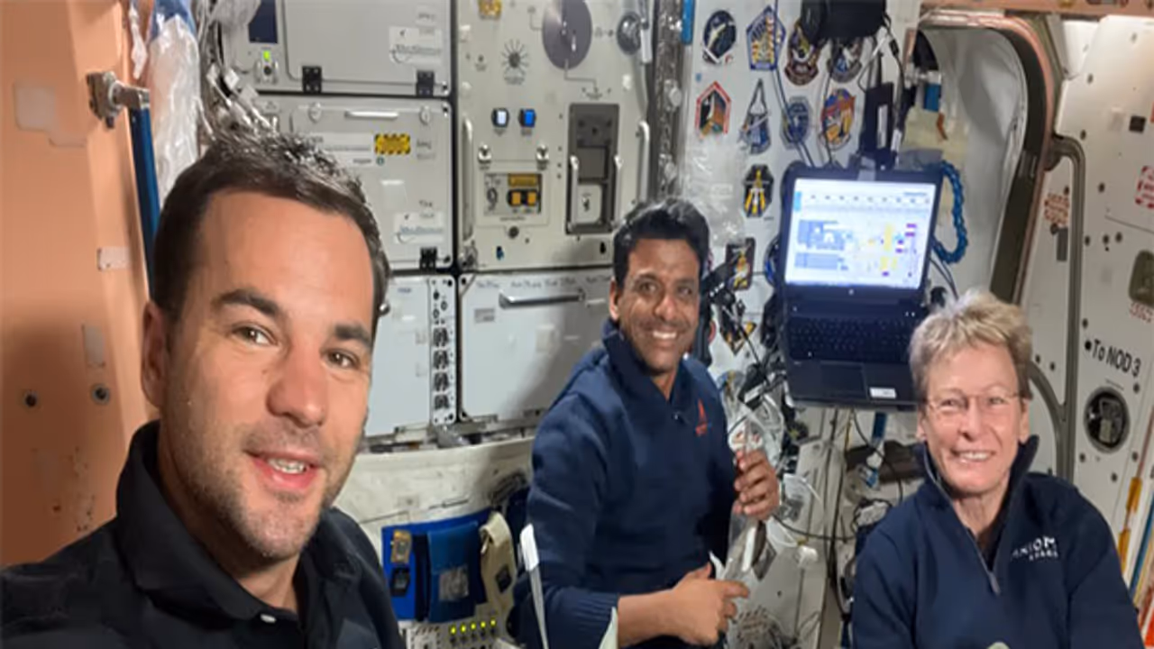 Ax 4 Mission Specialist Tibor Kapu takes a selfie with Commander Peggy Whitson and Pilot Shubhanshu Shukla while they enjoy a meal aboard the International Space Station. (Photo/Axiom Space) Ax 4 Mission Specialist Tibor Kapu takes a selfie with Commander Peggy Whitson and Pilot Shubhanshu Shukla while they enjoy a meal aboard the International Space Station. (Photo/Axiom Space)