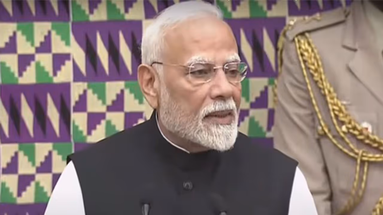 Prime Minister Narendra Modi addressing to the Parliament of Ghana (Photo/ MEAYotube)