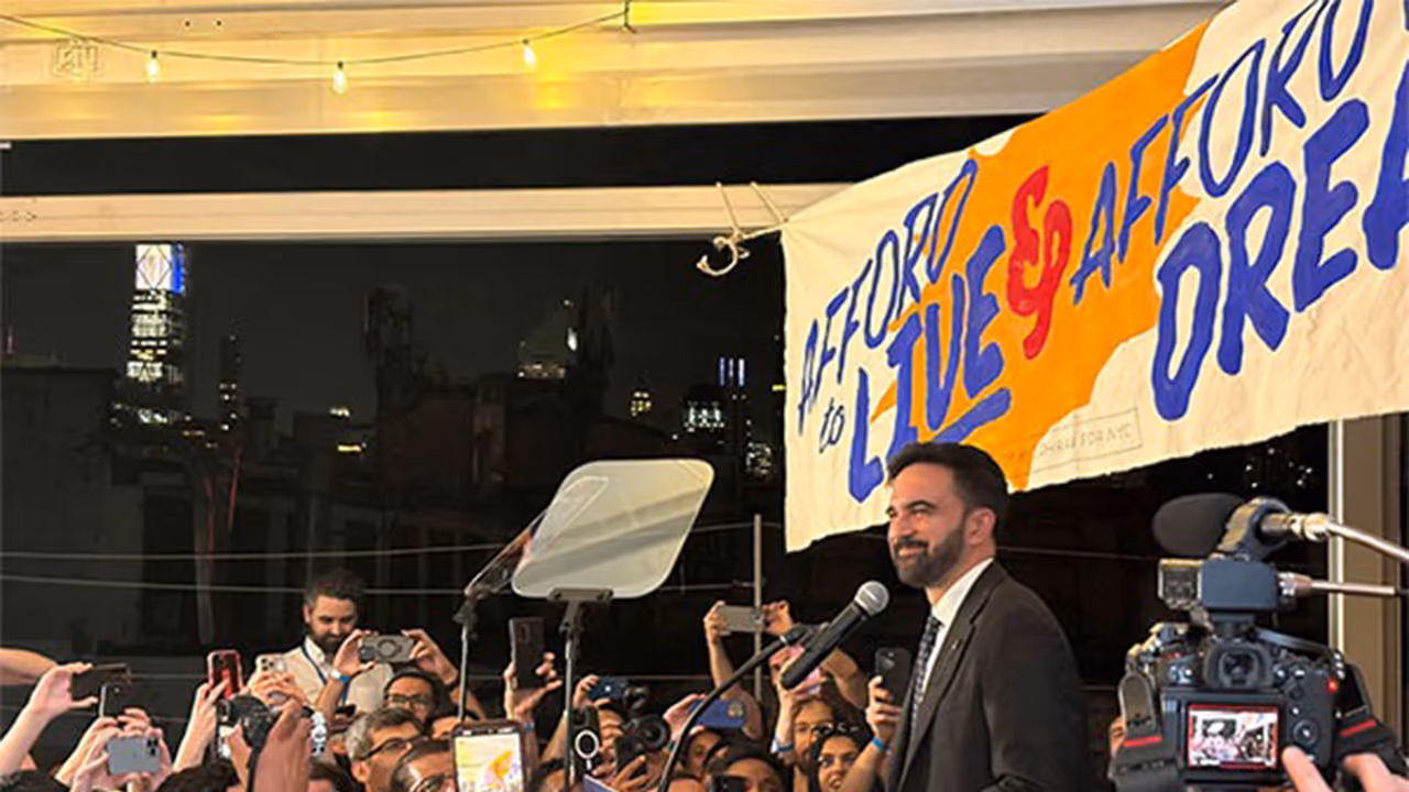 Zohran Mamdani celebrates his projected victory as New York City’s first Muslim mayor. (File Photo/Reuters)