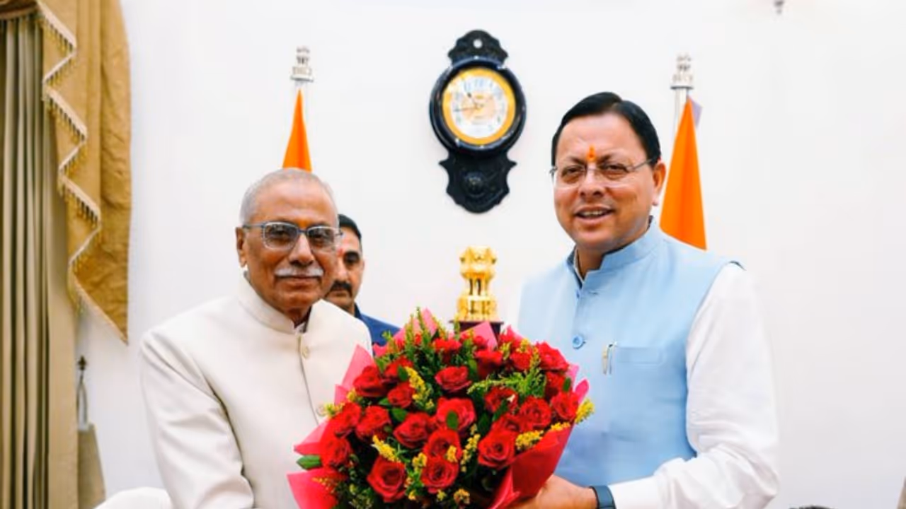 CM Dhami congratulates Dhal Singh Bisen on taking oath as Uttarakhand Governor (Photo/@pushkardhami) CM Dhami congratulates Dhal Singh Bisen on taking oath as Uttarakhand Governor (Photo/@pushkardhami)