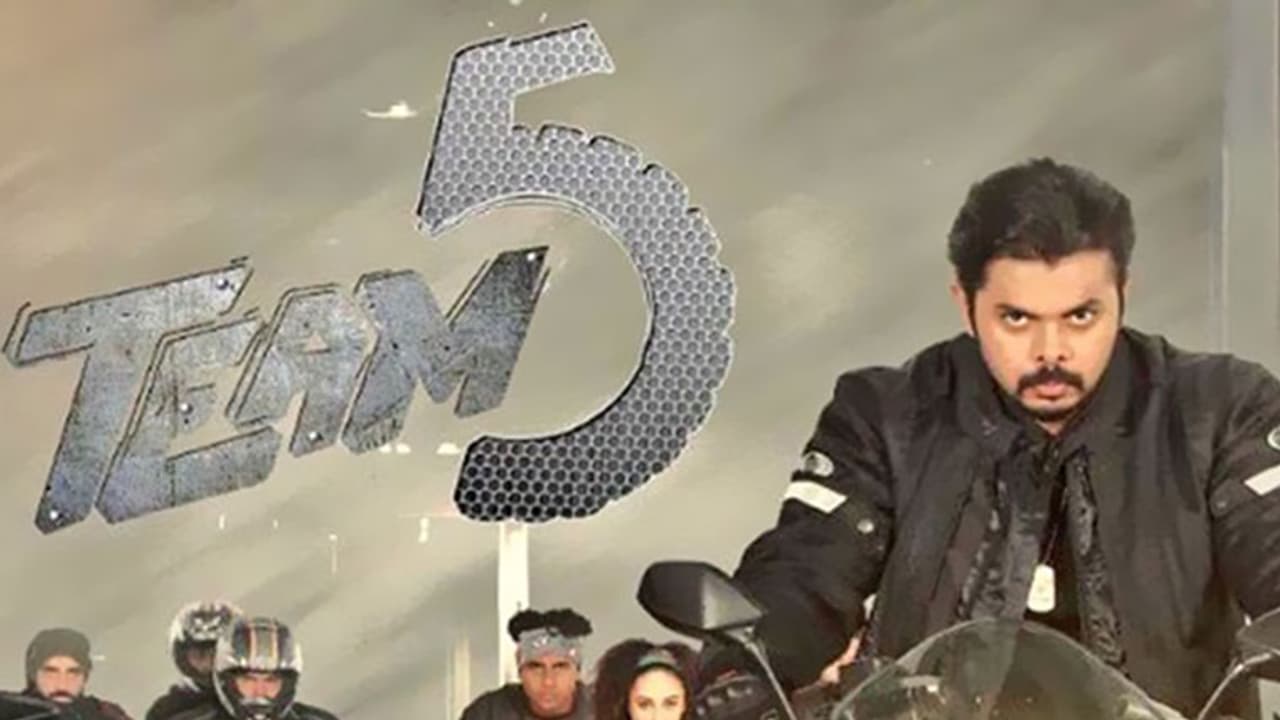 Sreesanth does his bike stunts for Team 5 Sreesanth does his bike stunts for Team 5