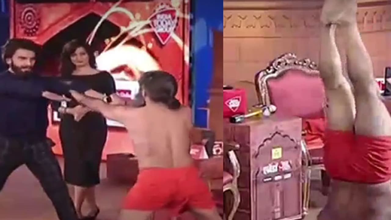 WATCH: Ranveer Singh and Baba Ramdev's funny dance moves WATCH: Ranveer Singh and Baba Ramdev's funny dance moves