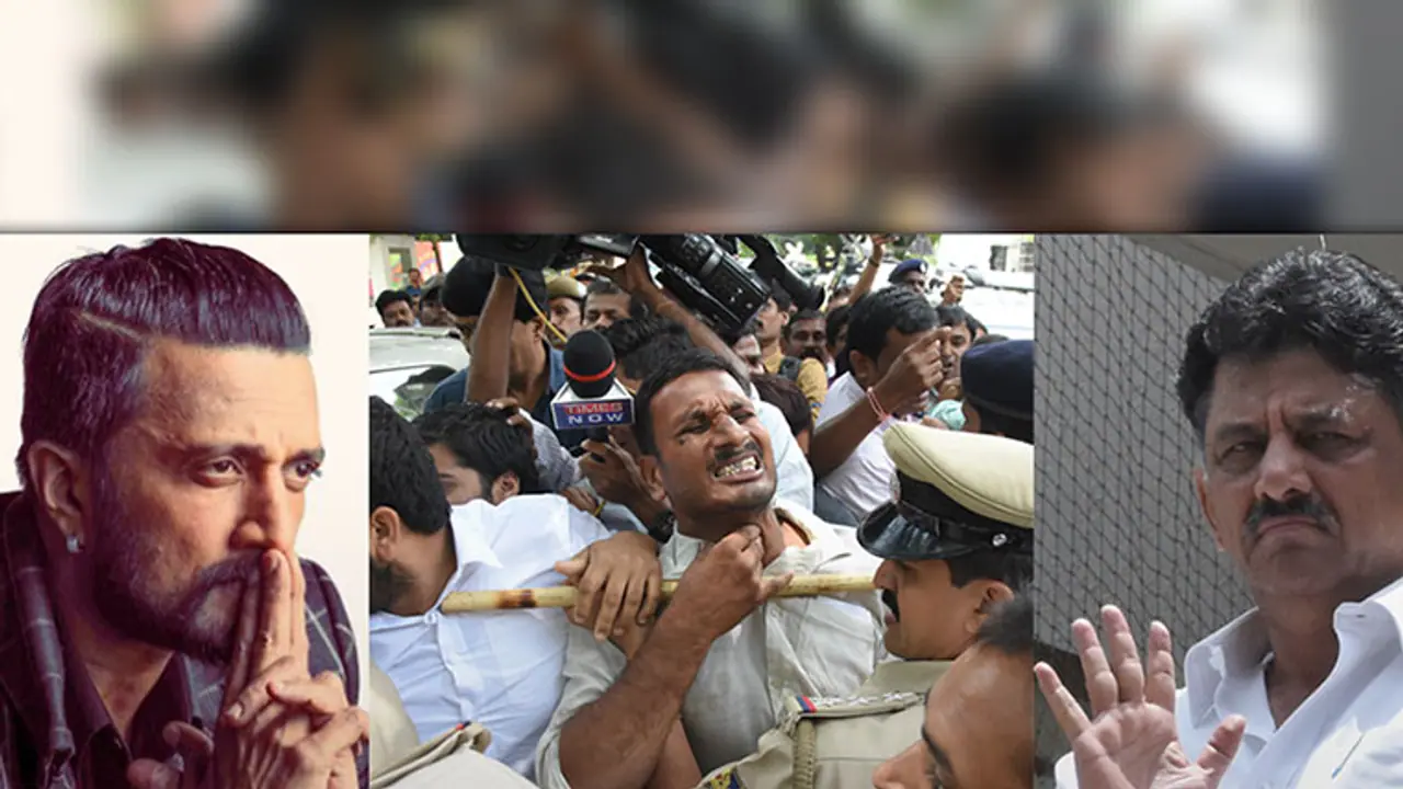 Raids on DK Shivakumar gave Sudeep a headache?