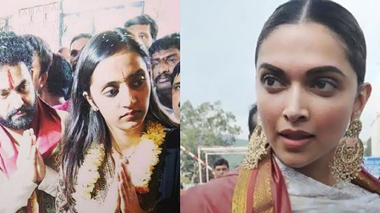 Padmavati star Deepika Padukone and Junior NTR on temple visits Padmavati star Deepika Padukone and Junior NTR on temple visits