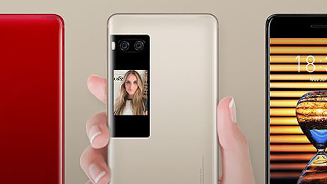 This phone has a display on the back so you can take a perfect selfie This phone has a display on the back so you can take a perfect selfie