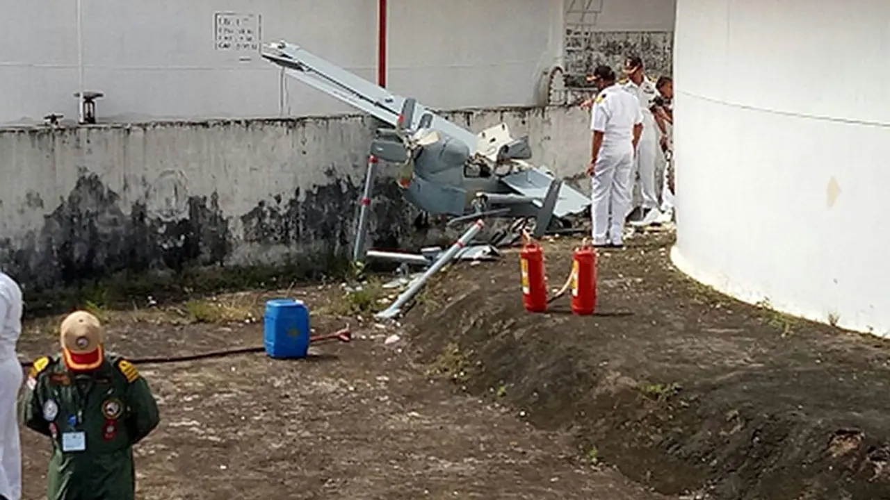 Indian Navy RPA crashes during take off Indian Navy RPA crashes during take off