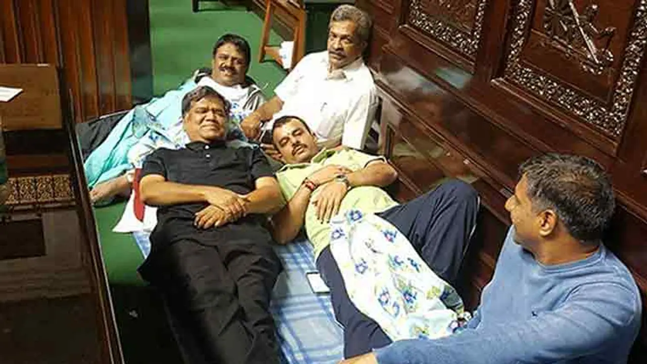 DySP suicide: Pandemonium continues in Karnataka Assembly DySP suicide: Pandemonium continues in Karnataka Assembly
