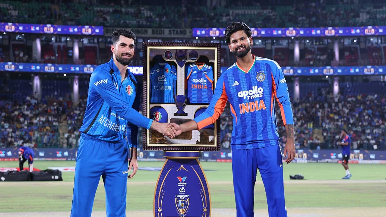 Afghanistan skipper Ibrahim Zadran and Indian skipper Shreyas Iyer. (Photo: @BCCI X) Afghanistan skipper Ibrahim Zadran and Indian skipper Shreyas Iyer. (Photo: @BCCI X)
