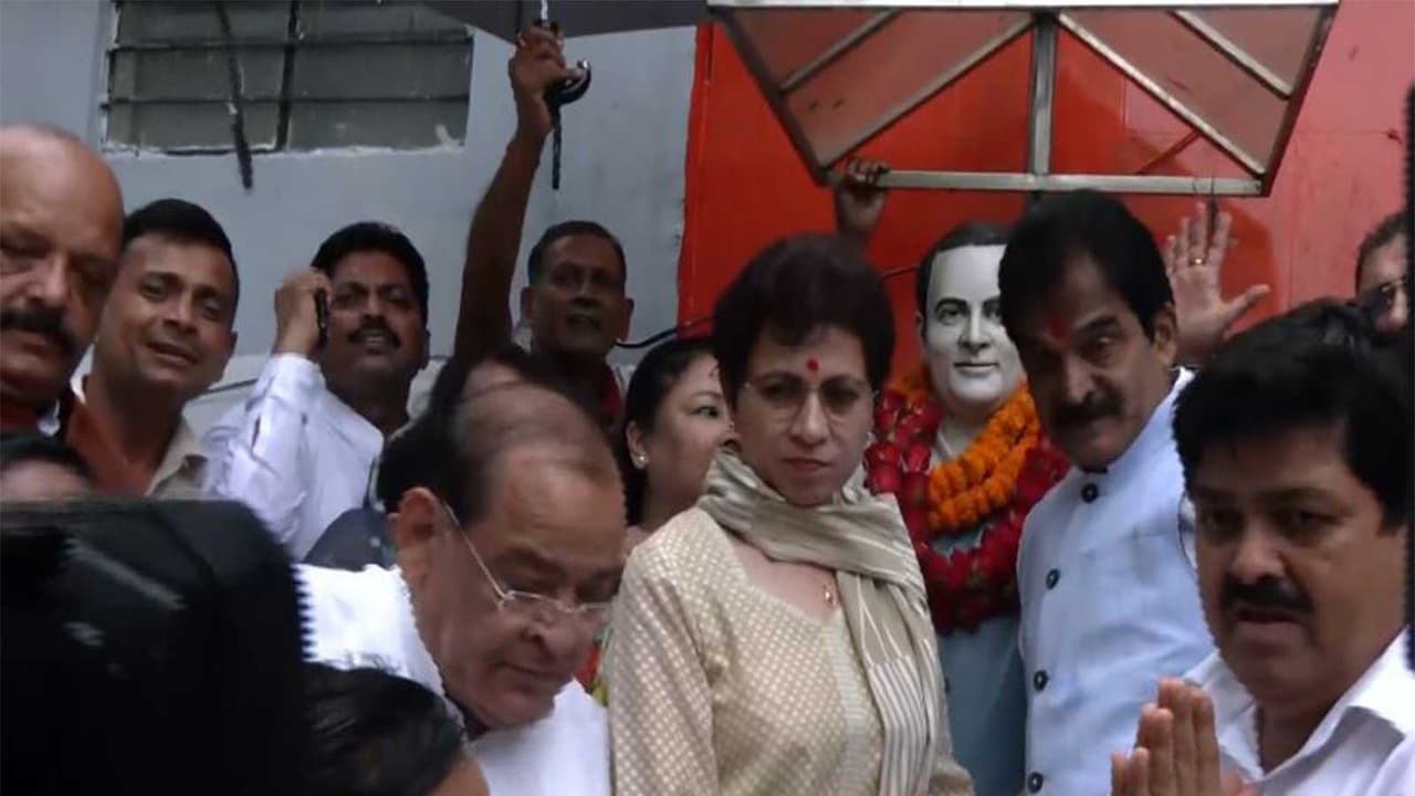 Congress leaders KC Venugopal and Kumari Selja (Photo/ANI) Congress leaders KC Venugopal and Kumari Selja (Photo/ANI)