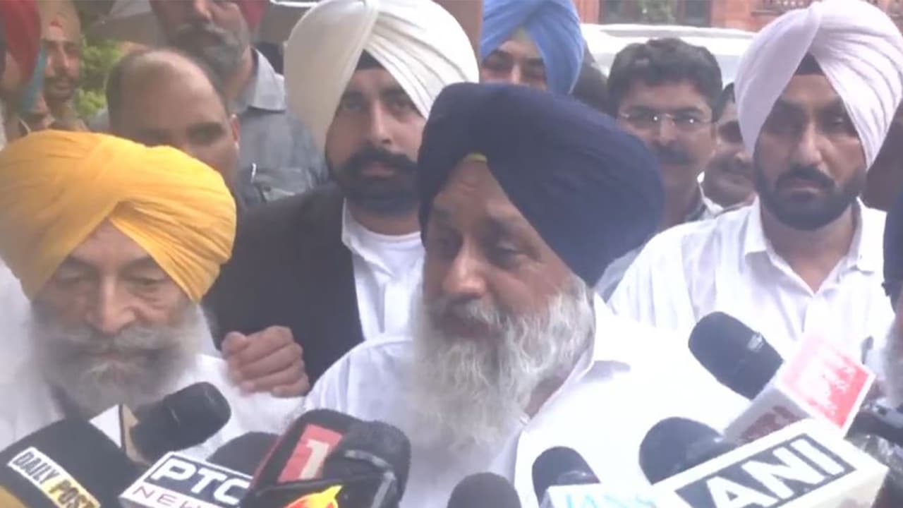 Shiromani Akali Dal (SAD) president Sukhbir Singh Badal (Photo/ANI) Shiromani Akali Dal (SAD) president Sukhbir Singh Badal (Photo/ANI)