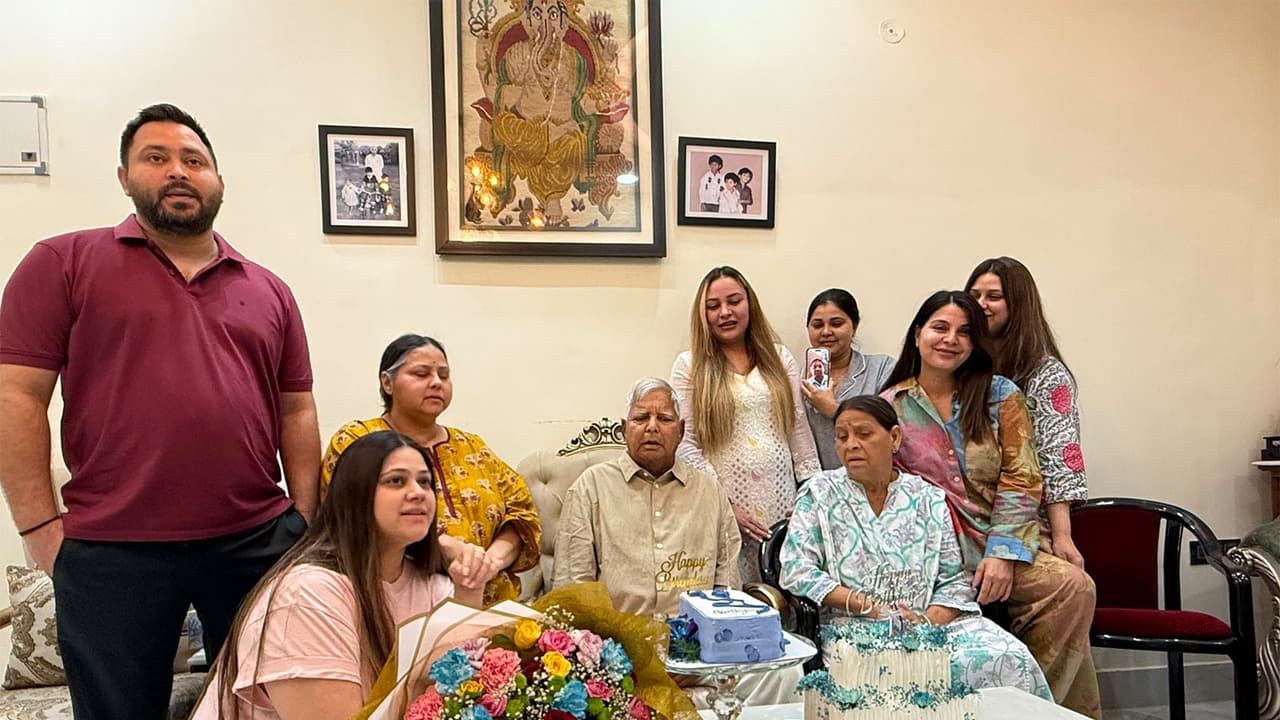 RJD chief and former Bihar CM Lalu Yadav celebrates his 78th birthday today (Photo:X/@yadavtejashwi) RJD chief and former Bihar CM Lalu Yadav celebrates his 78th birthday today (Photo:X/@yadavtejashwi)