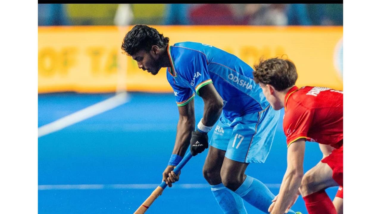 India and Belgium in action (Photo: Hockey India)