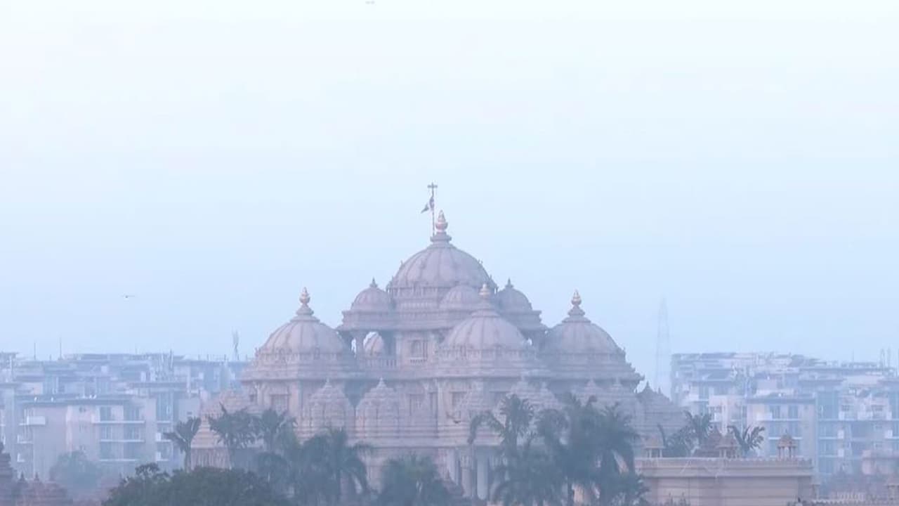 Visual from Akshardham on Sunday morning (Photo/ANI) Visual from Akshardham on Sunday morning (Photo/ANI)