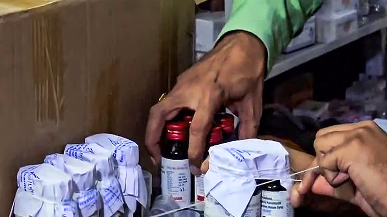 Sealed bottles of cough syrup (File Photo/ANI) Sealed bottles of cough syrup (File Photo/ANI)